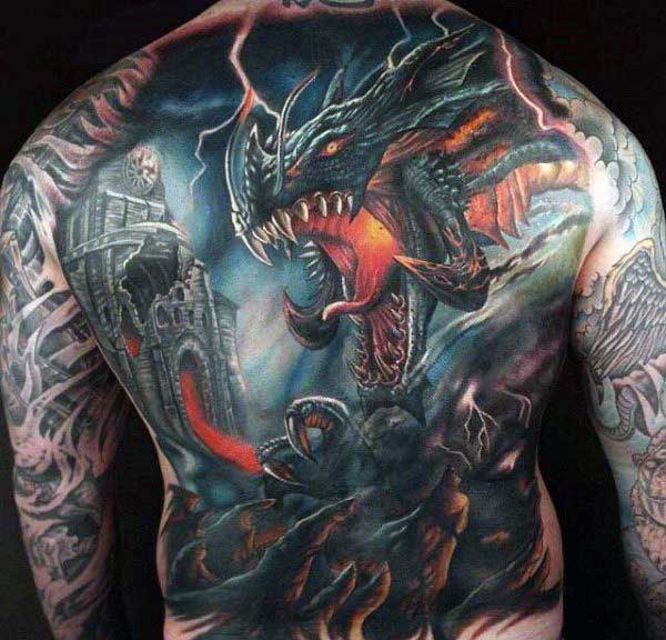 fire dragon tattoo