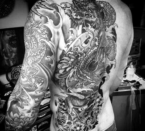 Black dragon tattoo