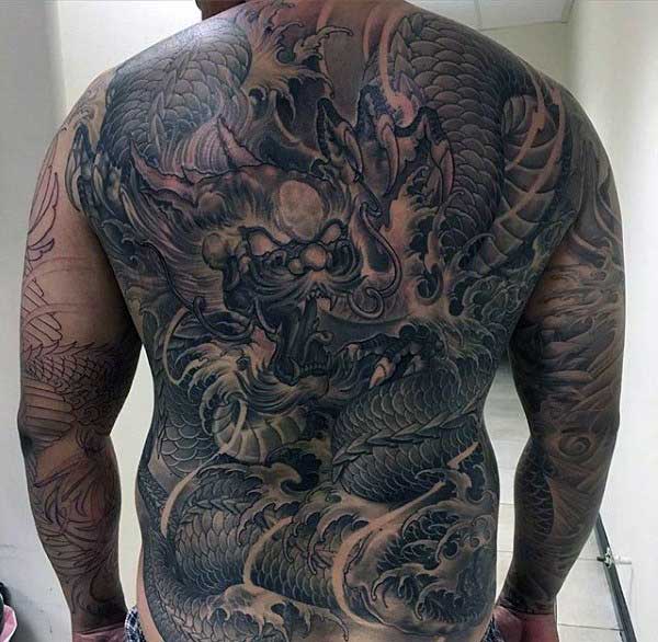 Dragon tattoo on the back