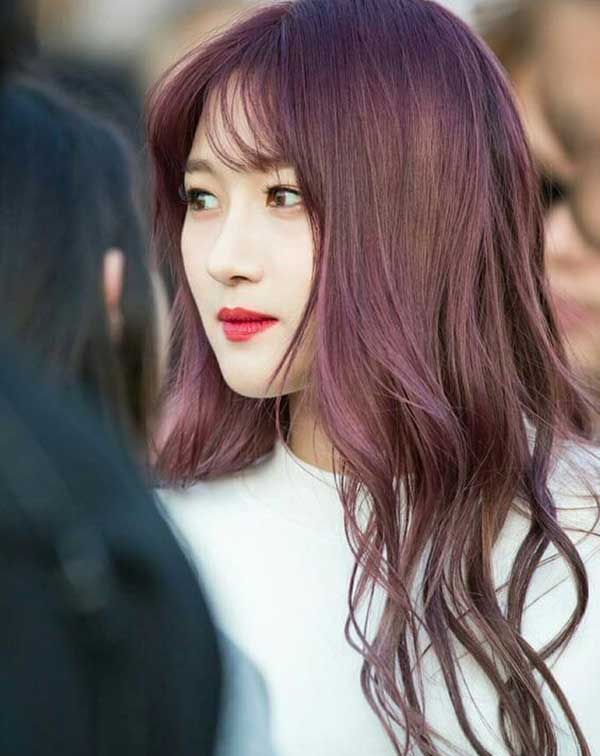 Purple smoky brown hair