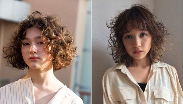 Korean short curly hair