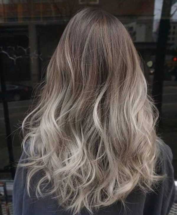 Ombre smoky brown hair color