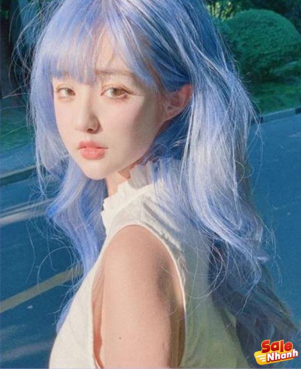 Màu tóc xanh dương pastel