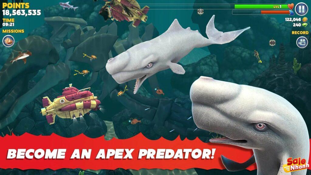 Hungry Shark Evolution gian lận 1024x576